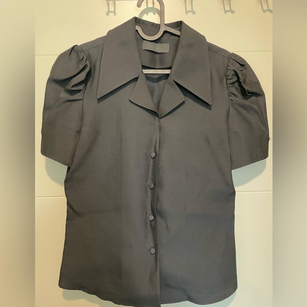 Classic Co Black Puff Sleeve Blouse